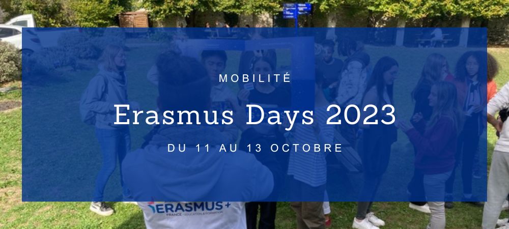 Lire la suite à propos de l’article Erasmus Days 2023 / du 11 au 13 octobre